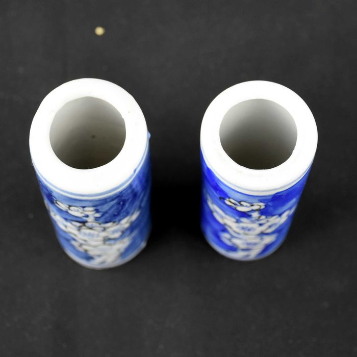 Par de jarras canudo, Porcelana da China, Decoração Flor de Amendoeira