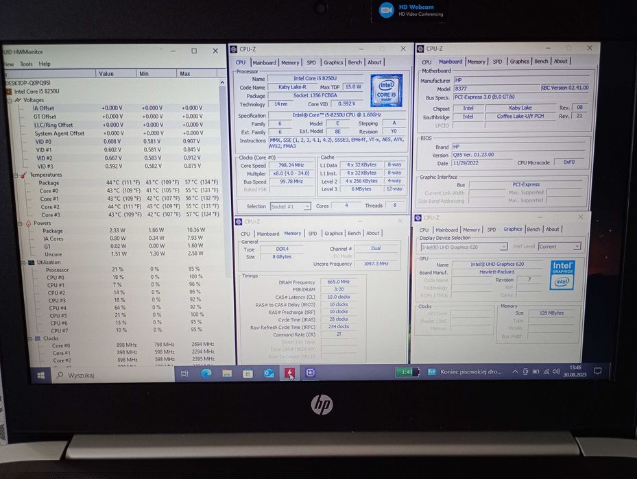 Mocny Hp ProBook i5 8250U 8 rdzeni x 3,4Ghz 8Gb DDR4 SSD Win