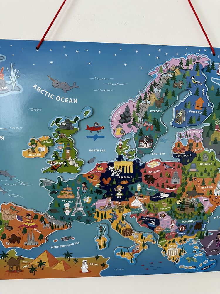 Playtive magnetyczna mapa Europy puzzle układanka edukacyjna kraje UE