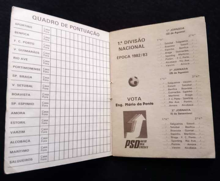 Calendário de jogos da época 82/83