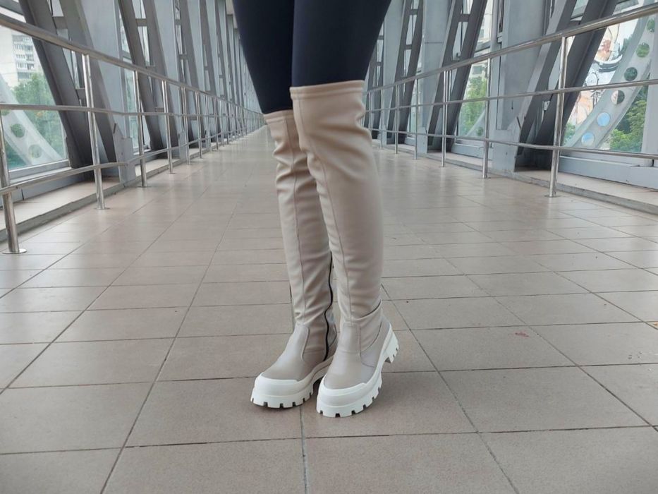 ТОП!!! 39р ДЕМІ натуральна шкіра жіночі ботфорди