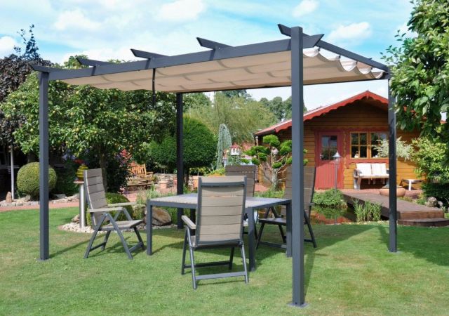 Pergola wiata 3x4 składana stalowa grafit