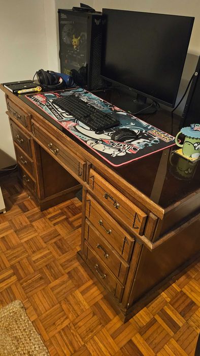 Mesa Secretaria Tampo de Vidro