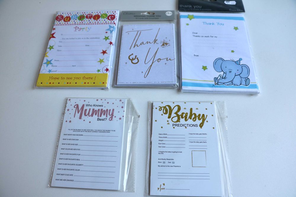 Листівки з конвертами “thank you,запрошення на вечірку,анкета передбач