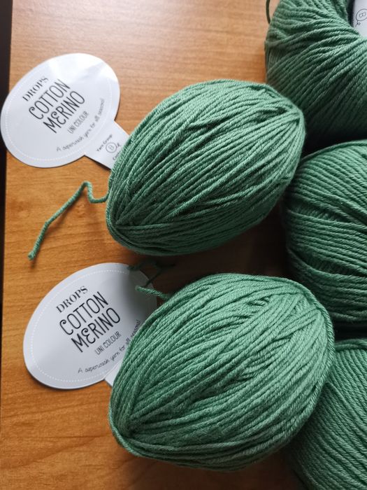 Włóczka Drops Cotton Merino - leśna zieleń