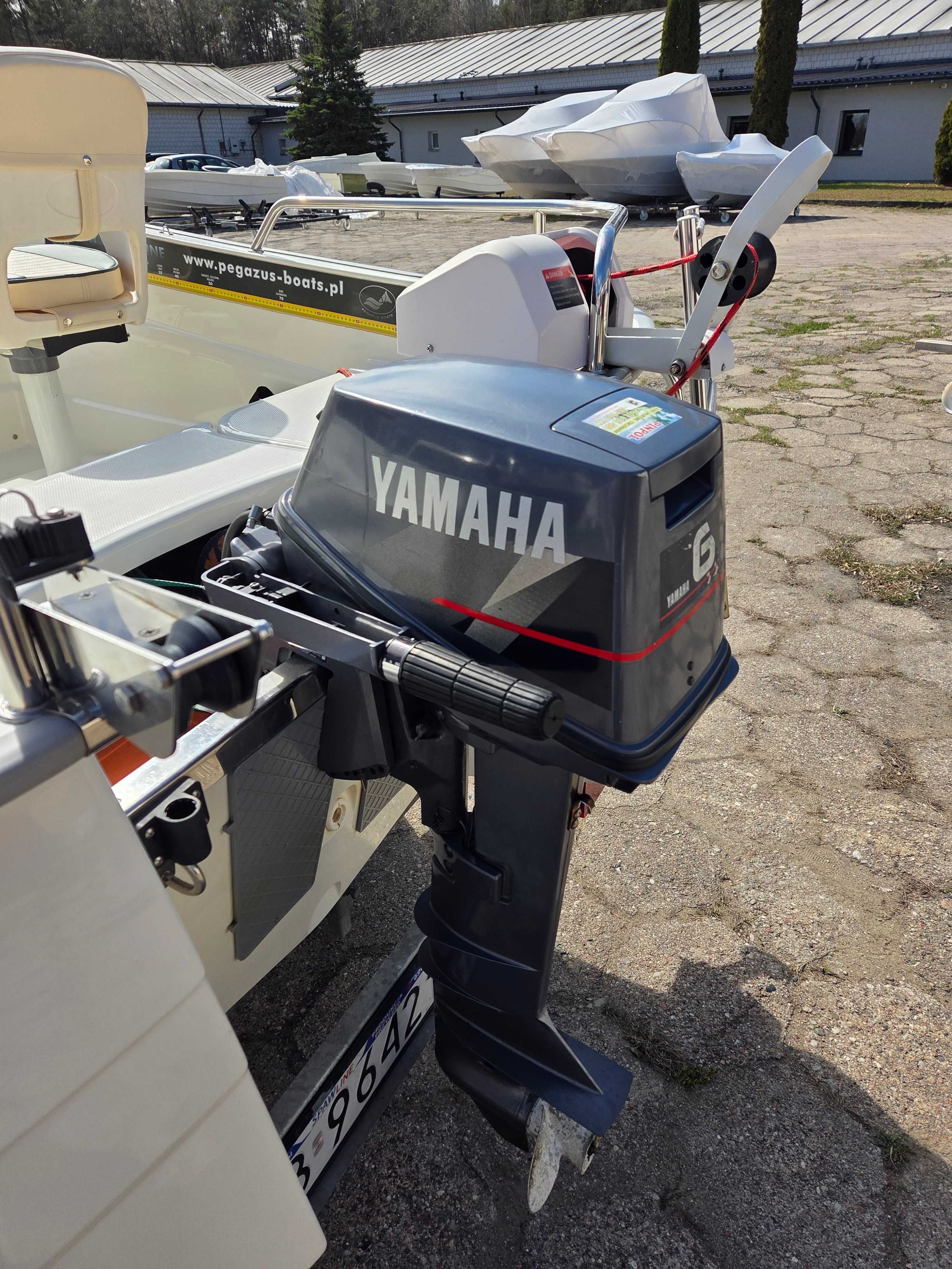 Łódź PEGAZUS 450 r. 2020 z namiotem, silnikiem Yamaha, przyczepą!