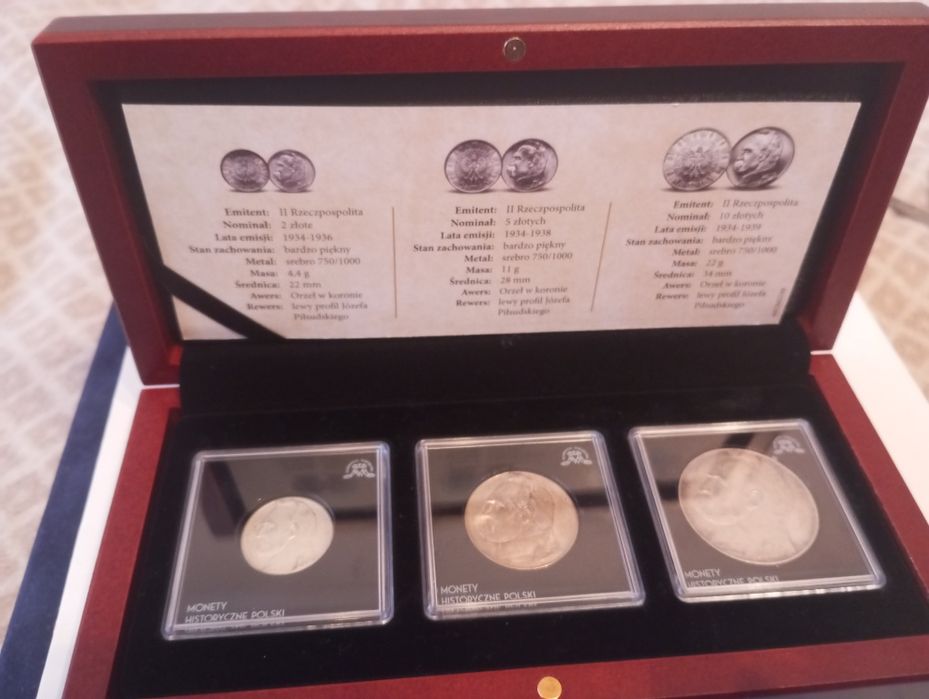 Zestaw monet Srebrnych 2zl,5zl.10zl. z Józef Piłsudski