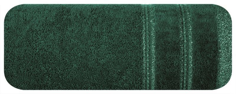 Ręcznik Glory 1/30x50 butelkowy zielony z welurową bordiurą i błyszczą