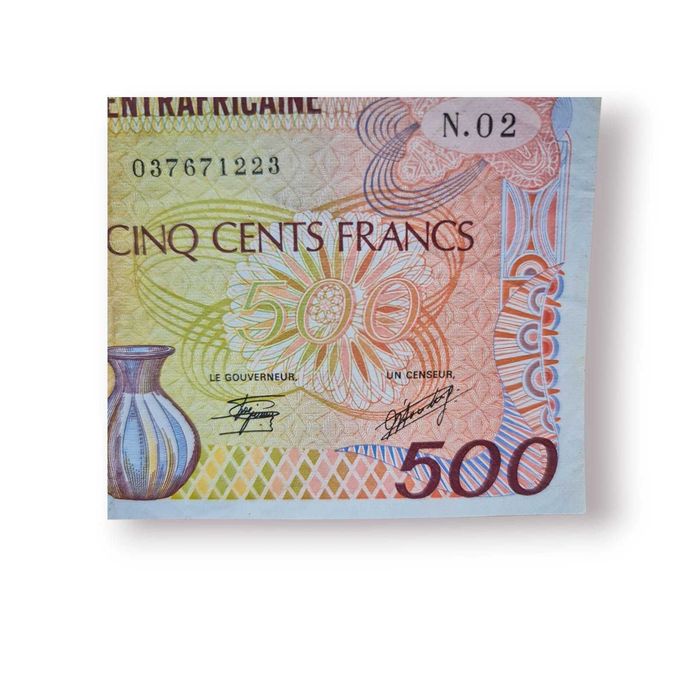 Nota 500 Francos CFA – República Centro-Africana (1986) | Série BEAC