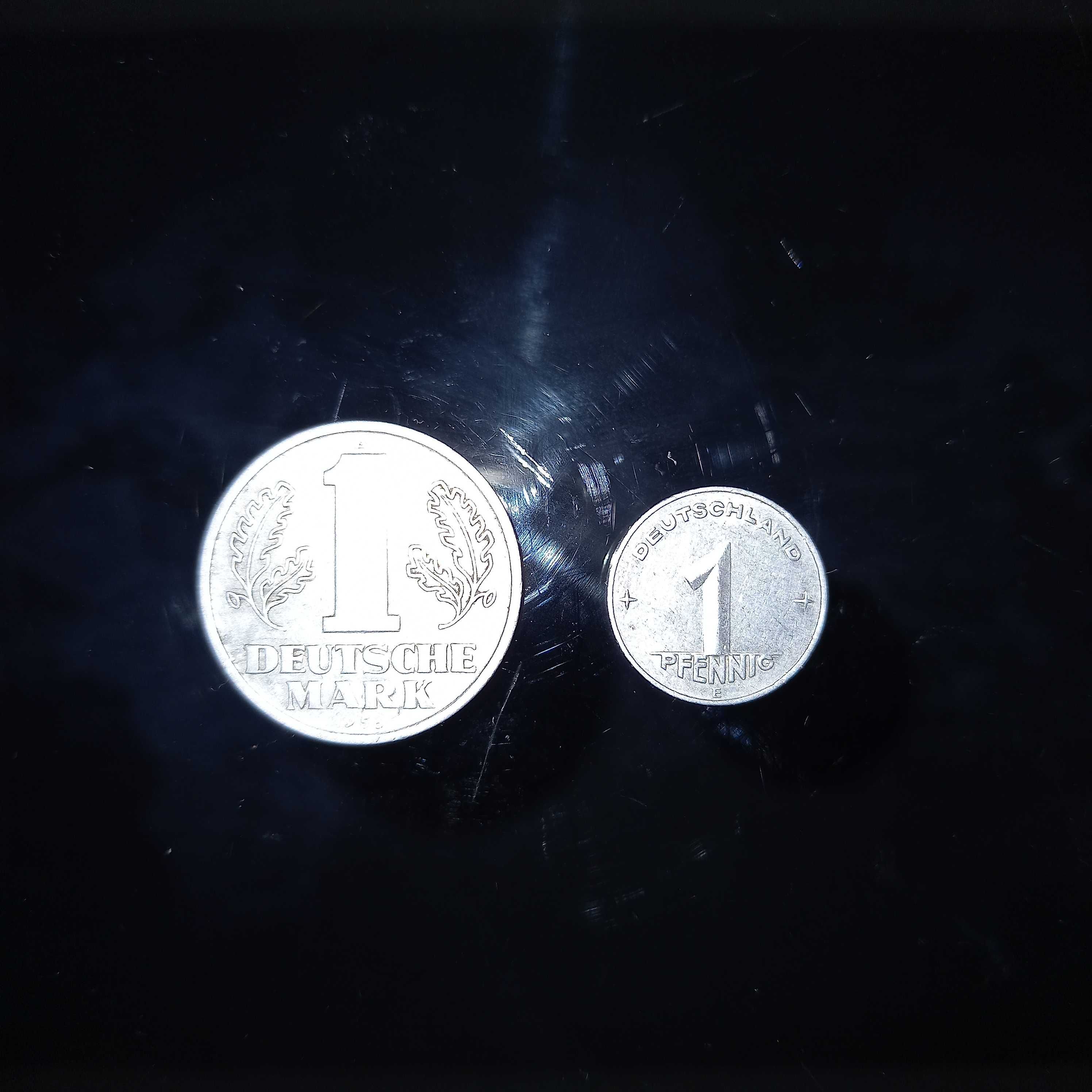 1 marka deutsche mark 1956 DDR 1pfennig 1953 DDR