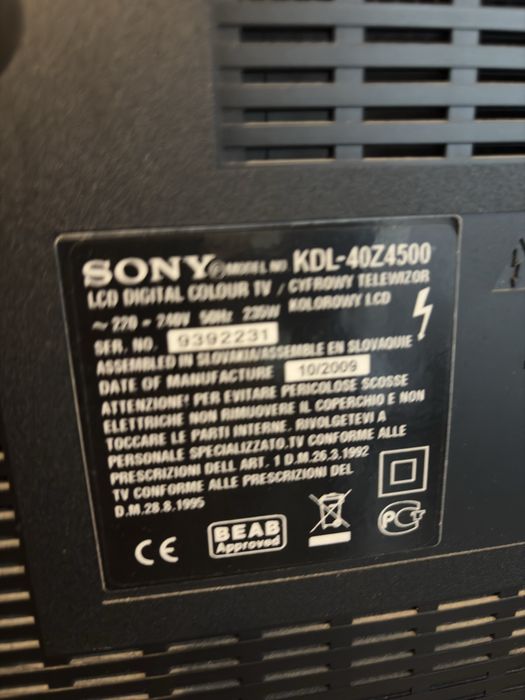 Telewizor Sony LCD  kdl40z4500