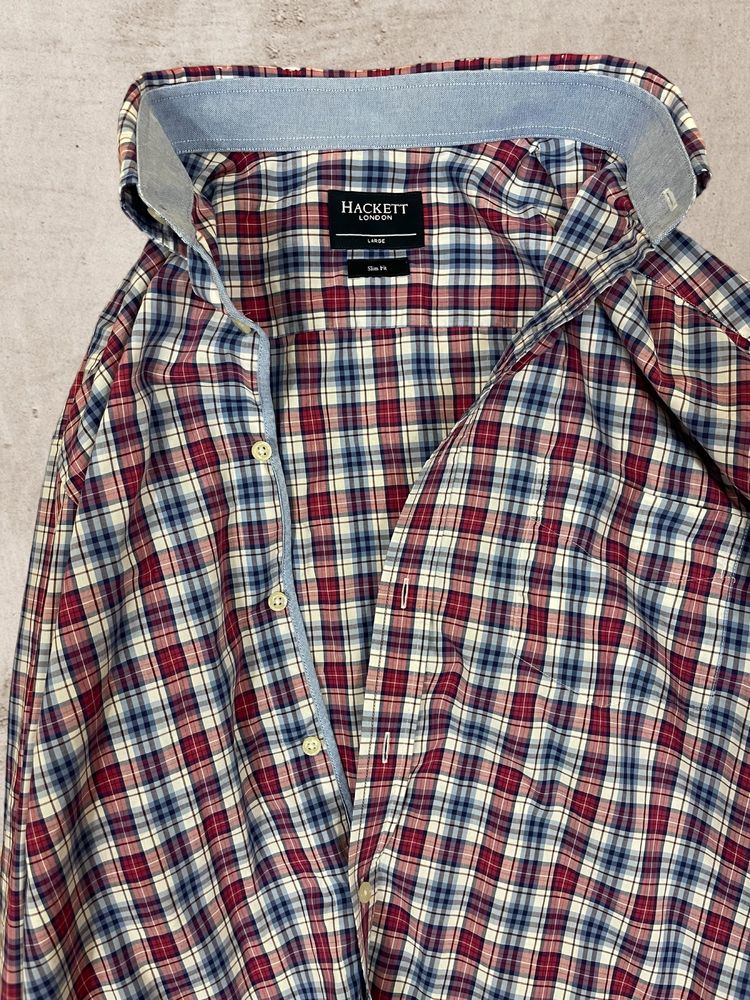 Hackett London roz. L męska koszula w kratkę slim fit
