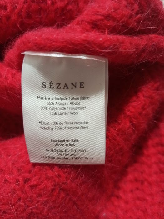 Sezane уютный кардиган оверсайз альпака шерсть