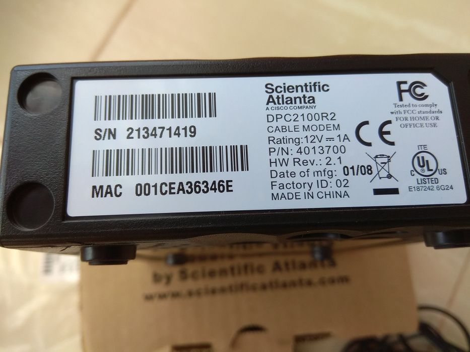 Scientific atlanta DPC2100R2 интернет модем по коаксиальному кабелю