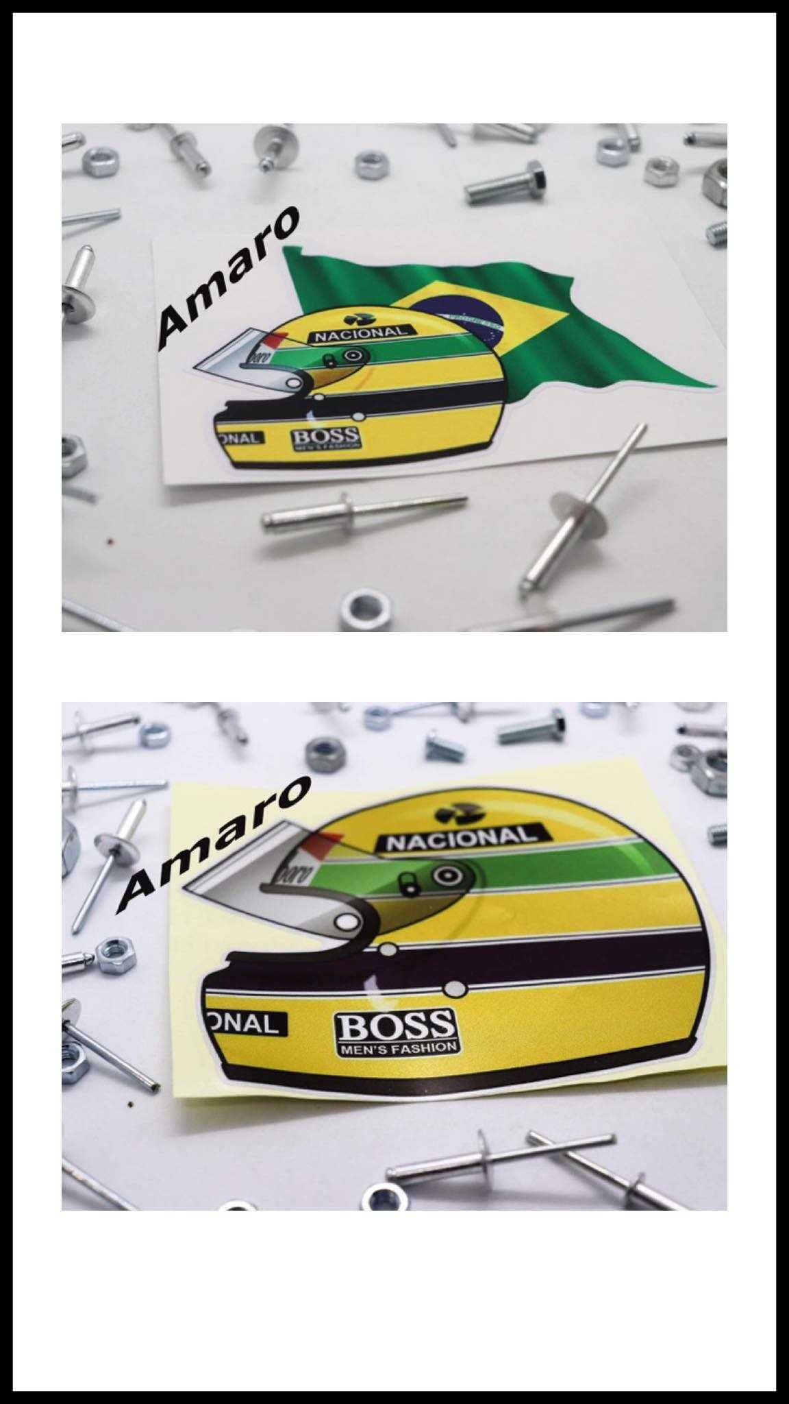 Autocolante Capacete de Ayrton Senna Formula 1/F1 (2 Modelos) | NOVOS