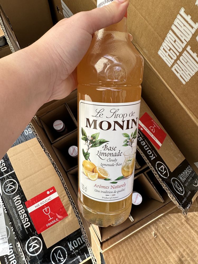 Syropy monin 50% taniej, 12 sztuk. Lemoniada, czereśnia, bazylia