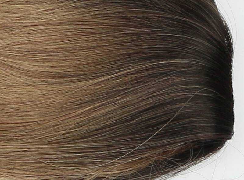 Peruka ombre ciemny blond brąz długa proste włosy