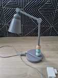 IKEA lampa biurkowa LED z żarówką LANTLIG szara