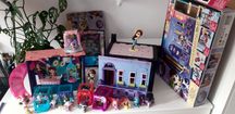 Duży zestaw Littlest Pet Shop sypialnia Blythe+domki+figurki+bar grati