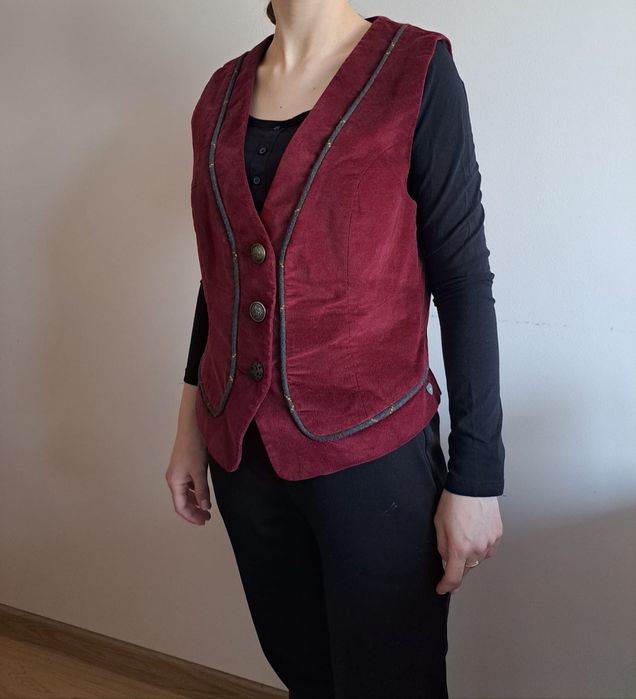 Kamizelka damska Joe Browns, buraczkowa, duże guziki
