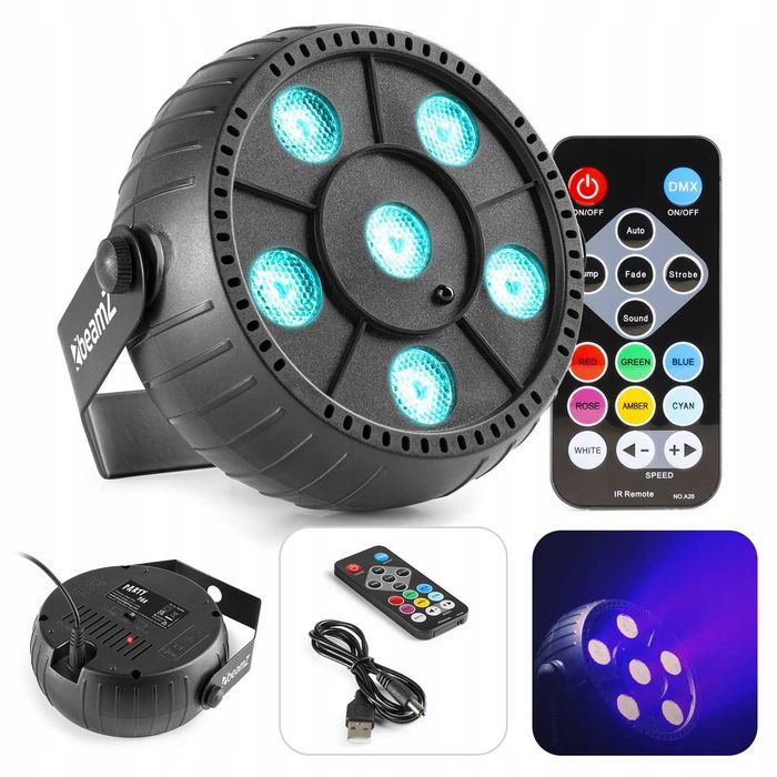 Прожектор BeamZ PLP10 6x2W з батареєю/ Дискотечна лампа / Світломузика