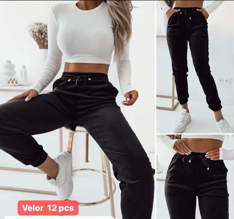 Spodnie welurowe damskie okazja