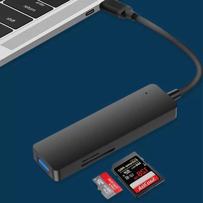 Usb хаб 3.0 type-c hub концентратор 5 в 1 картридер для ноута телефона