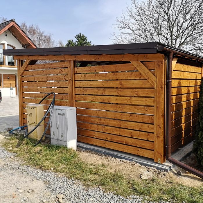 Wiata garażowa drewniana carport altana garaż zadaszenie tarasu