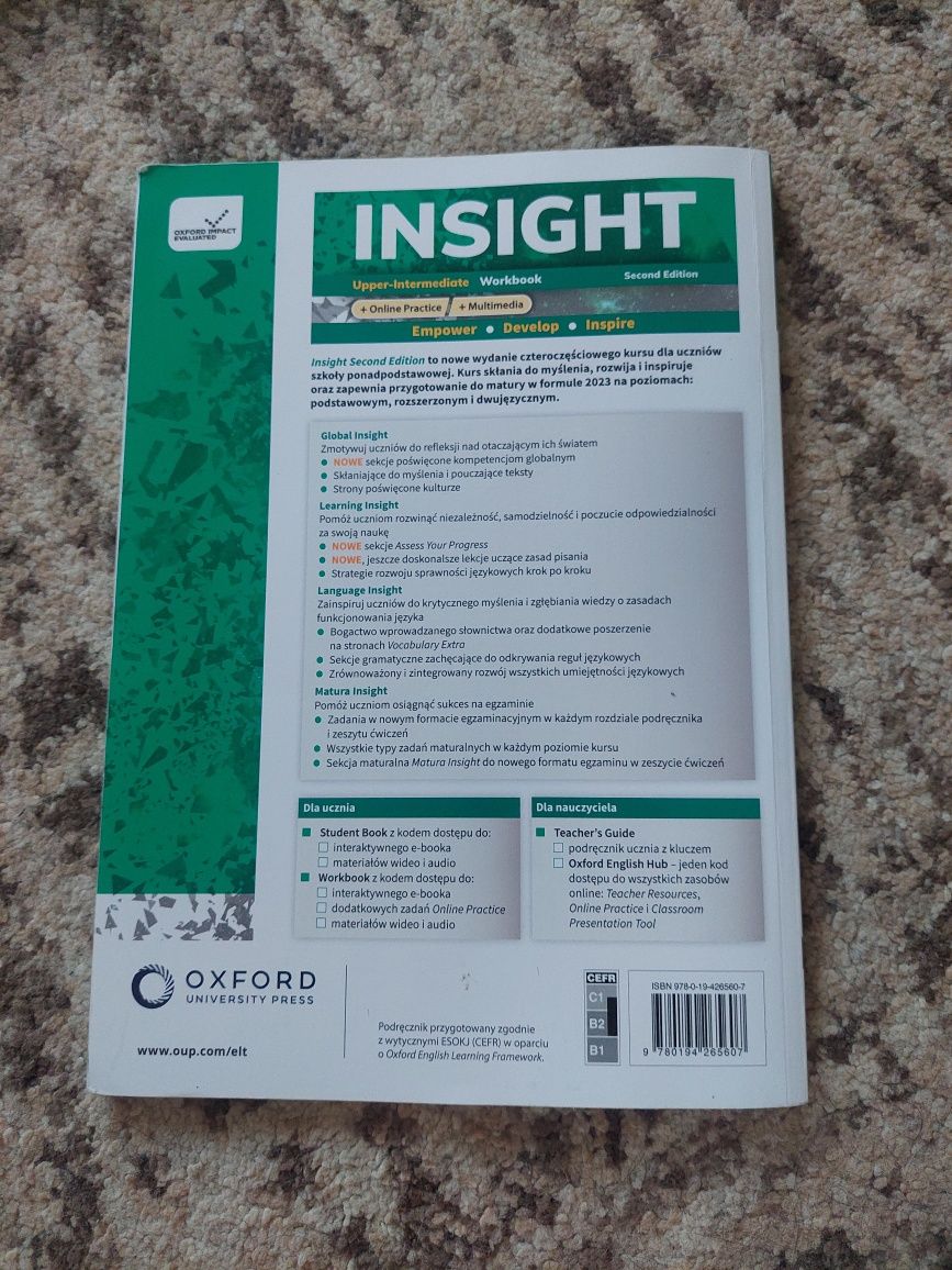 Ćwiczenia do angielskiego Insight Upper - Intermediate