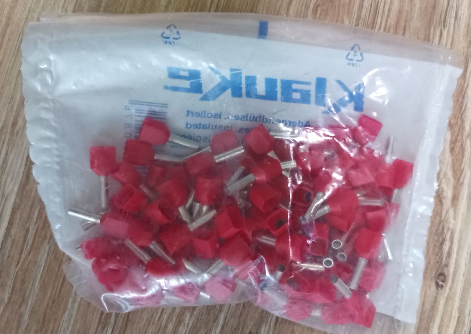 Końcówka, tulejka kablowa izolowana 2x1mm