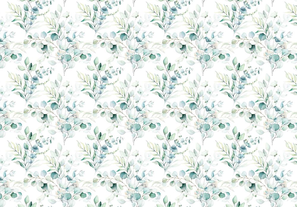 Fototapeta Liście Kwiaty Zieleń Powtarzalne 3D Twój Rozmiar + KLEJ