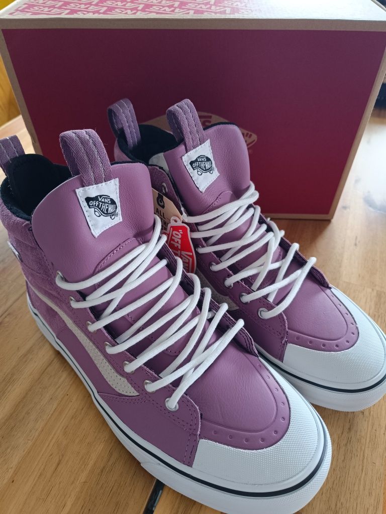 Buty wysokie Vans 43 skórzane skotchgard oryginał karton metki