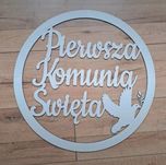 Pierwsza komunia tablica ozdoba napis koło