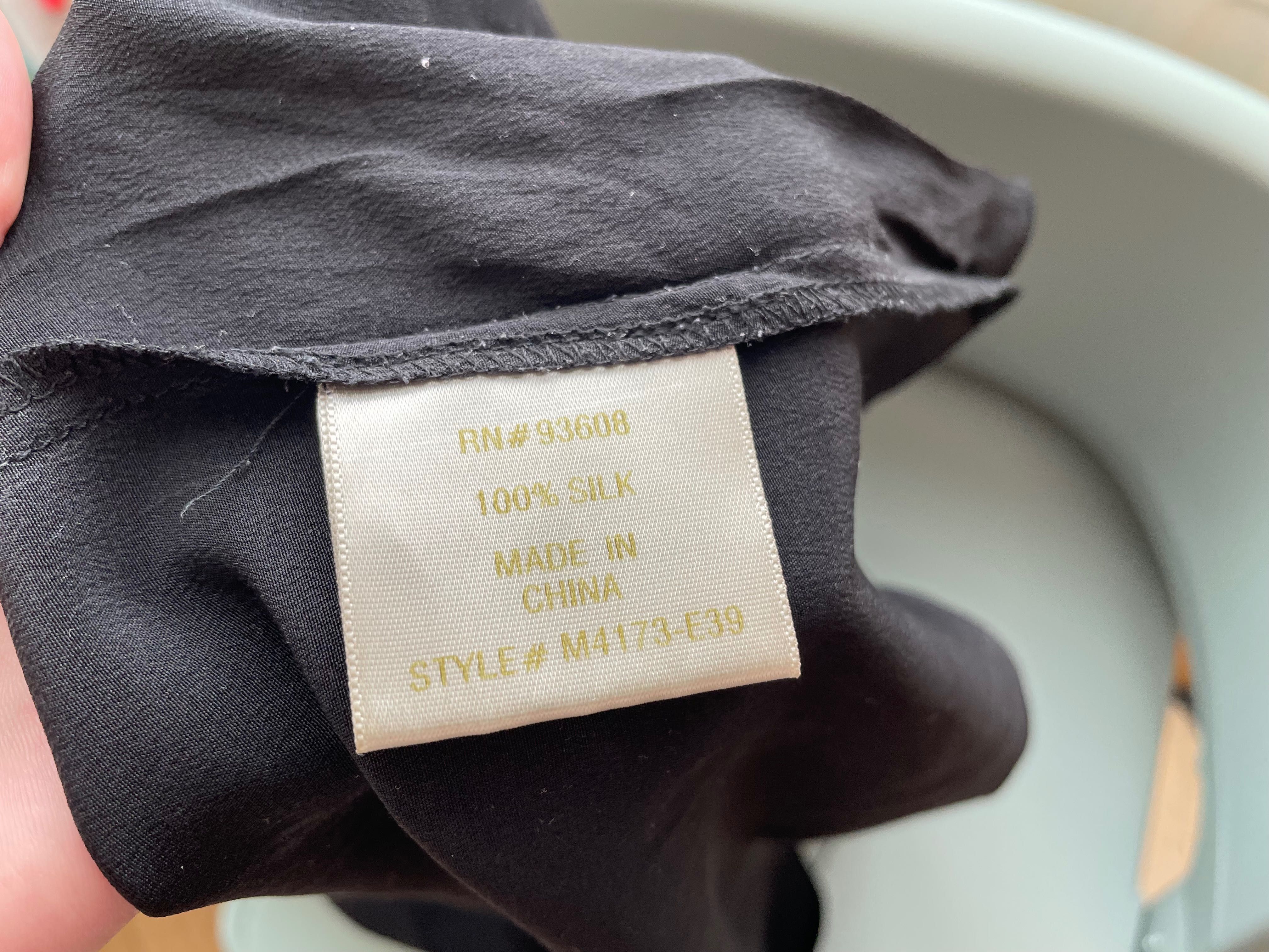 Шовкова блуза чорна кофта блуза 100% шовк matty m massimo dutti