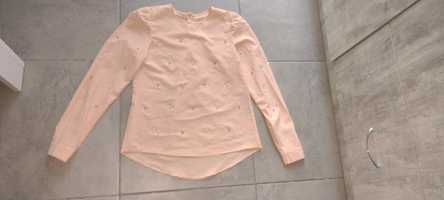 Блузка блуза пудра нюд персик на девочку 140 146 см 9 10 лет жемчуг