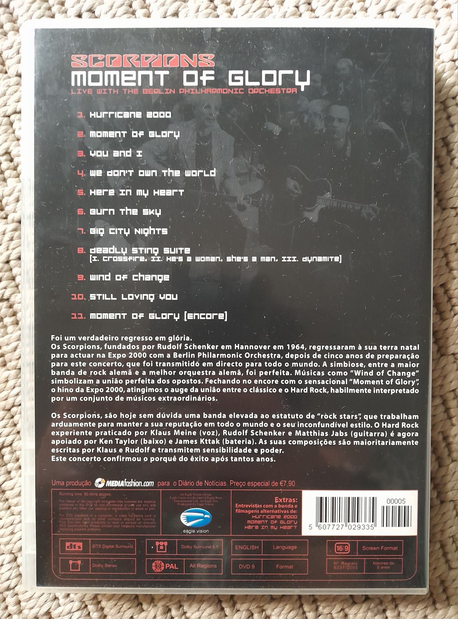 DVD Scorpions, Moment of Glory, Live c Orquestra Filarmónica de Berlim