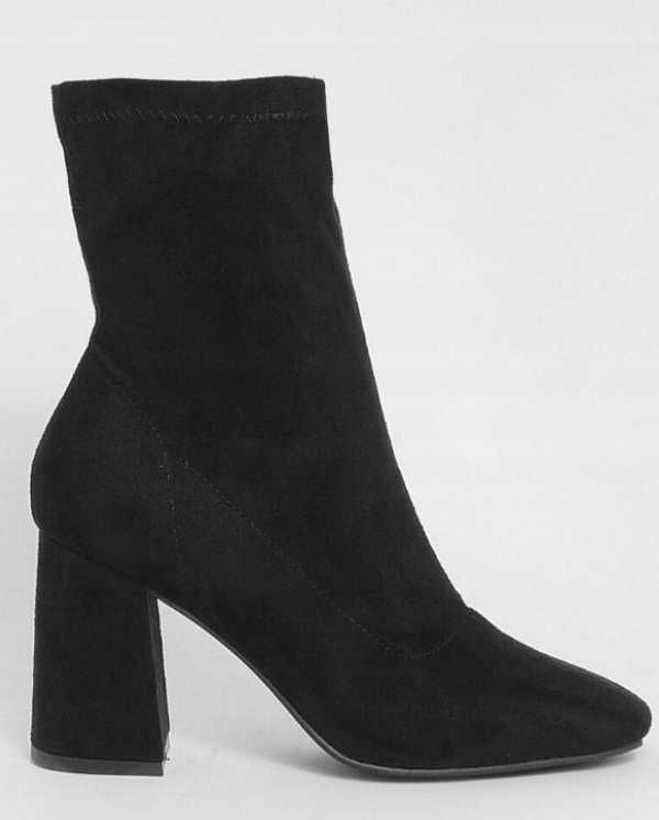 Nowe czarne botki skarpeta Boohoo r. 41