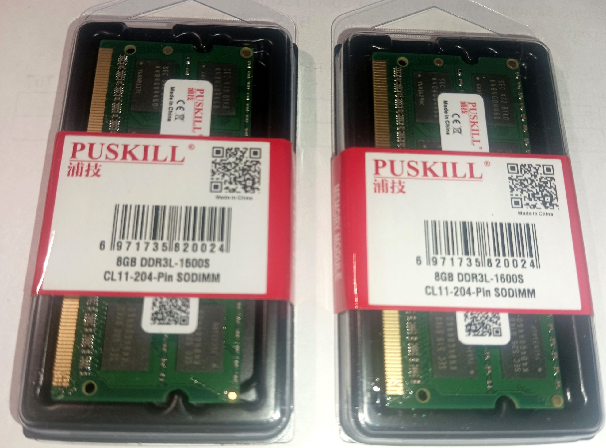 Планка пам'яті DDR3L 8GB 1600 1,35V PUSKILL