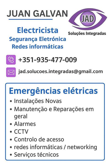 Eletricista -  Segurança Eletrónica - Redes informáticas