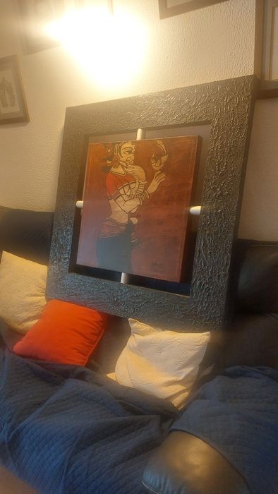 Quadro 1x1 m tela pintada à mão