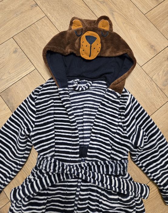 Szlafrok miś z uszami na kapturze rozm. 98/104