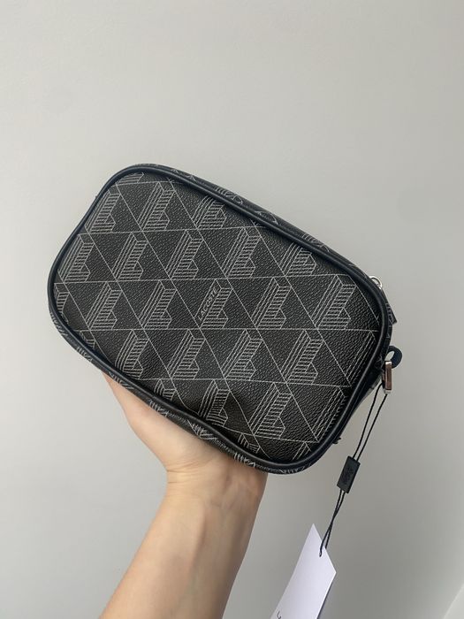 Сумка Lacoste Monogram / сумка чоловіча чорна / сумка Лакосте