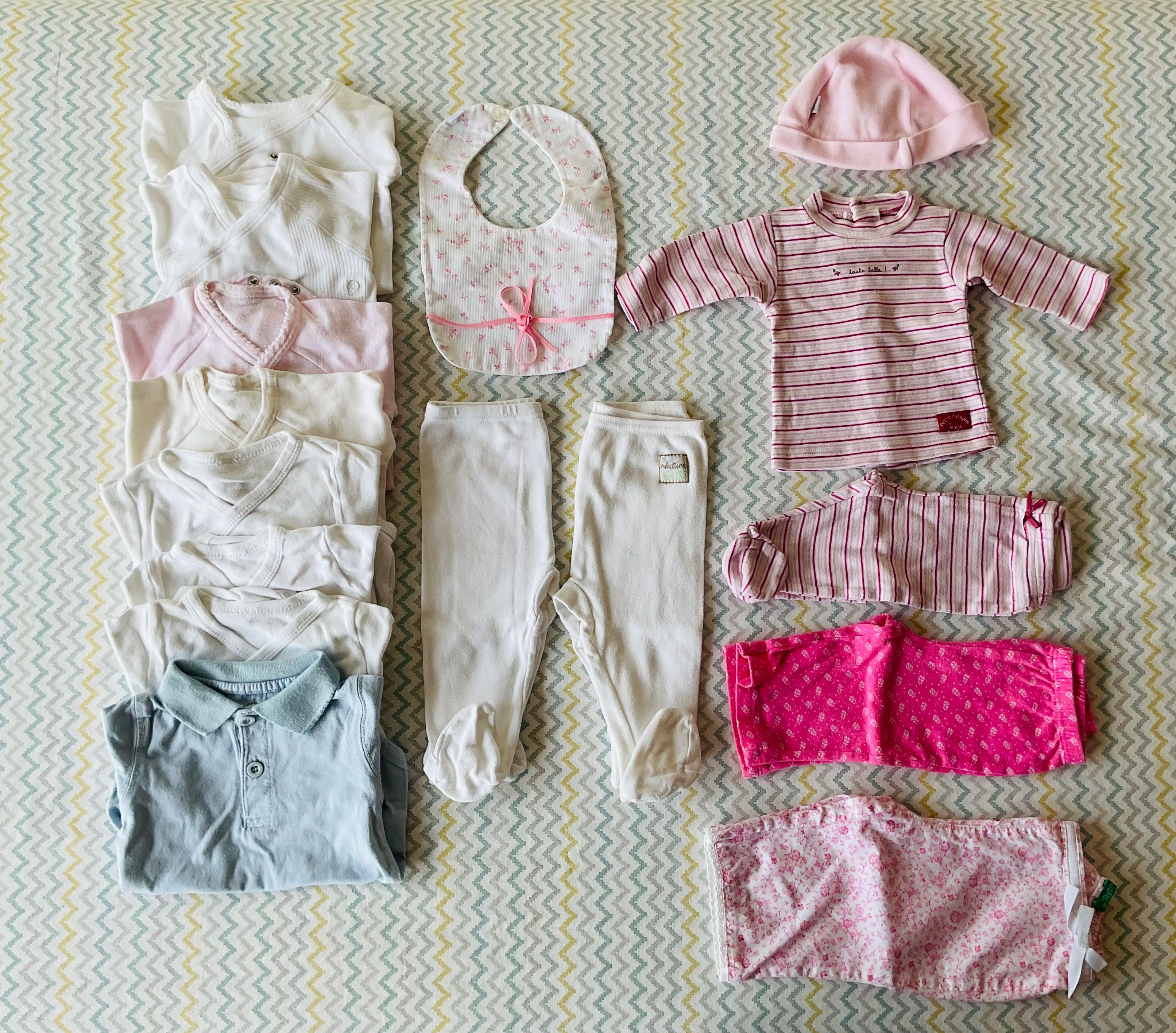 Conjunto de 5 babygrow Knot, Laranjinha + 16 interiores- 0-1 mês
