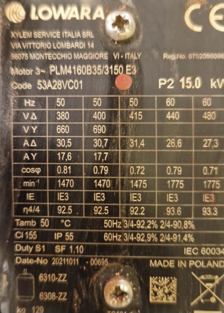 Pompa Lowara NSCS 125-250/150/W45 VCC4