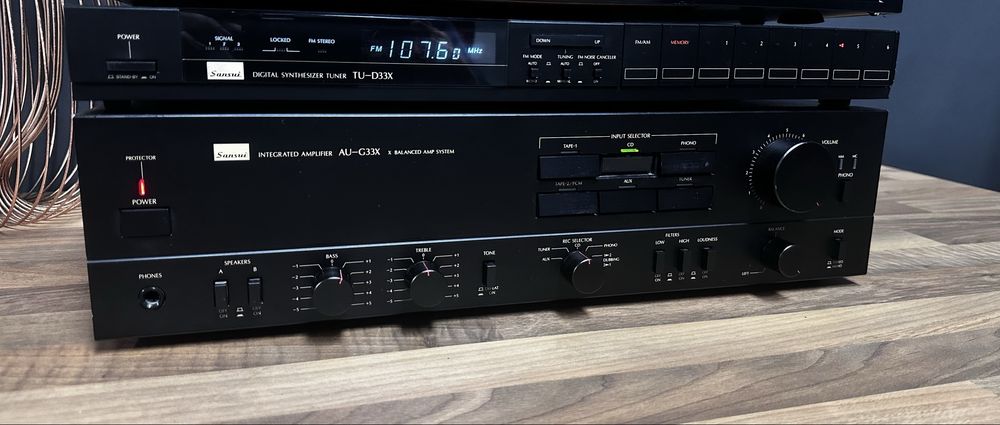 Zestaw Audio Sansui P-D15 , TU-D33X, AU-G33X-gramofon,tuner,wzmacniacz