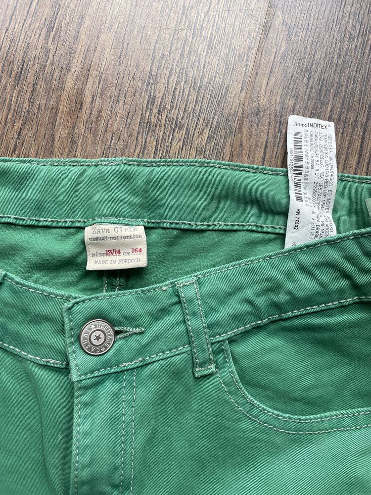 Zielone spodnie Zara Girls 164