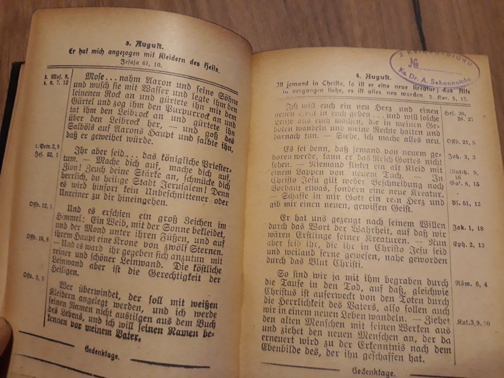 1908r Kraft für den Tag, Kostbare Perlen aus Gottes Wort Stara ksiazka