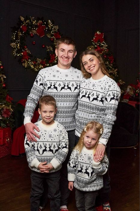 Новорічні парні вовняні светри, різні кольори