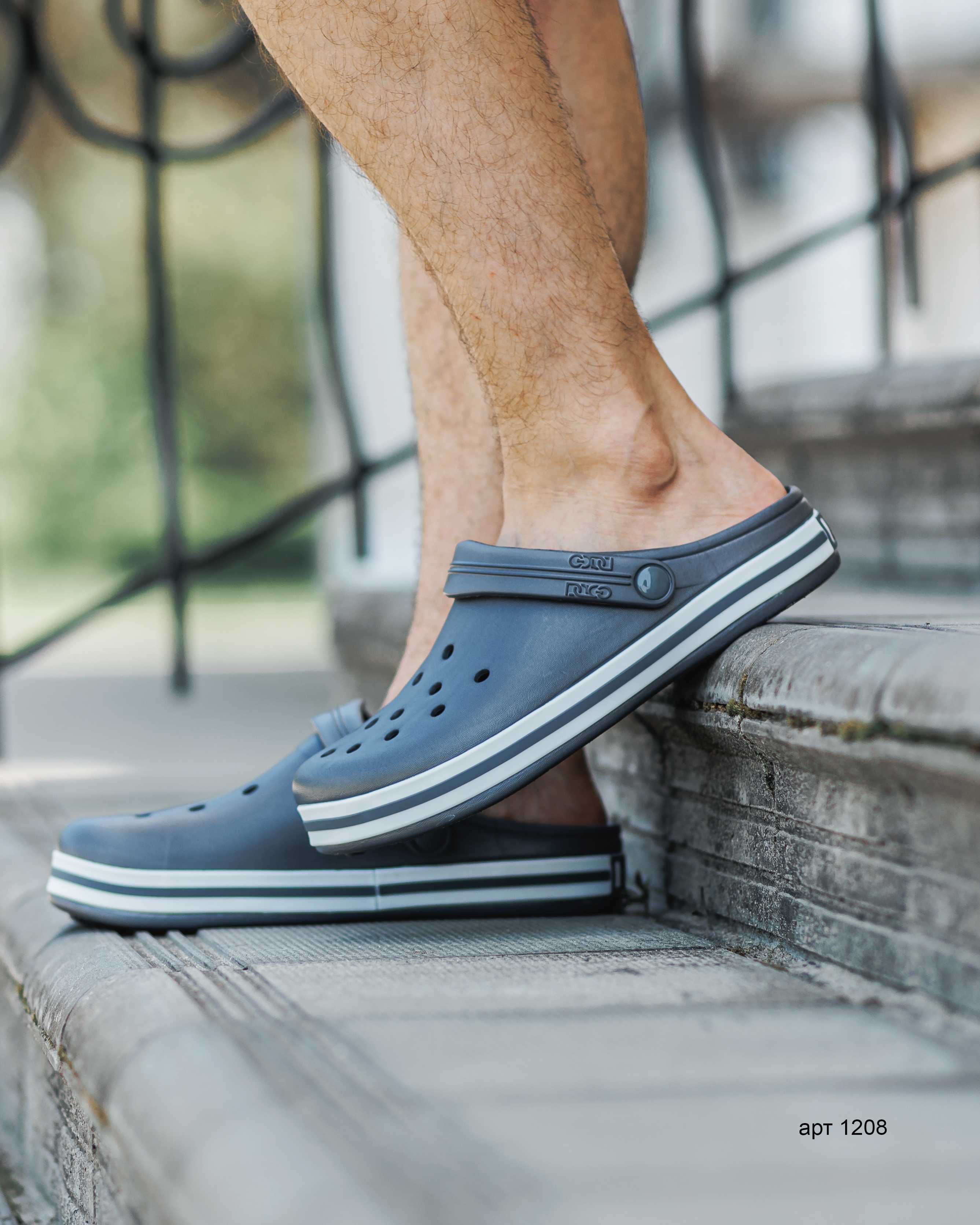 Крокси чоловічі 41-45 Crocs Roks Grey / Кроксы мужские серые