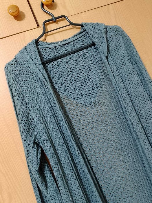 Sweterek narzutka płaszczyk ażurkowy